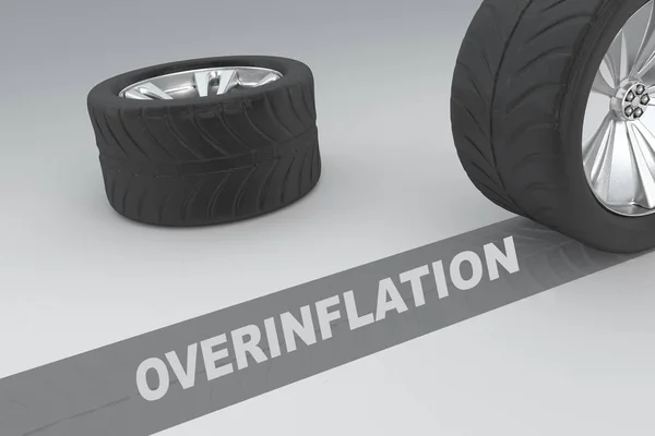 Concepto de rueda de sobreinflación —  Fotos de Stock