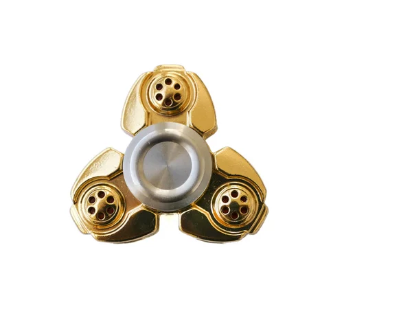 Fidget spinner dorado aislado en blanco — Foto de Stock