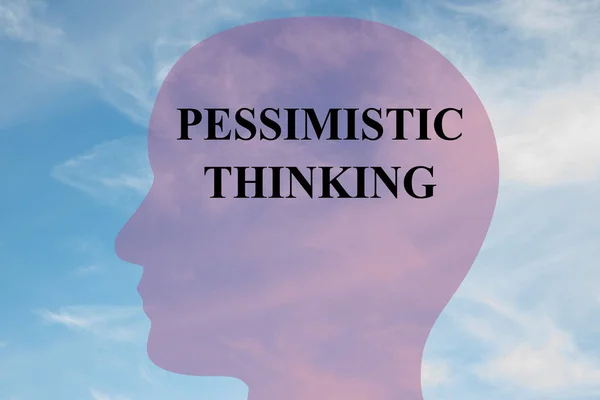Пессимистическое мышление - ментальная концепция — стоковое фото