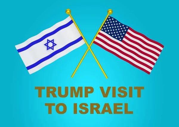 Trump bezoek aan Israël concept — Stockfoto