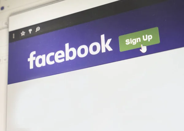 Facebook sign up screen — Stock Photo, Image