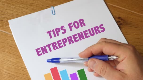 Conseils pour les entrepreneurs Rapport — Video