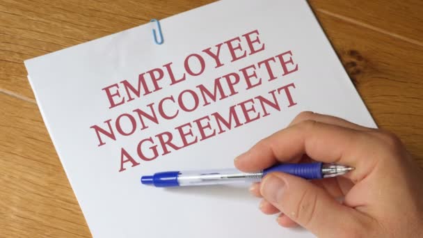 Kontrola zaměstnance Noncompete dohody koncepce — Stock video