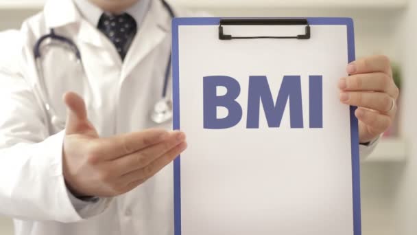 Läkare rekommenderar på Bmi behandling — Stockvideo