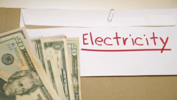 Pago de la factura eléctrica — Vídeo de stock