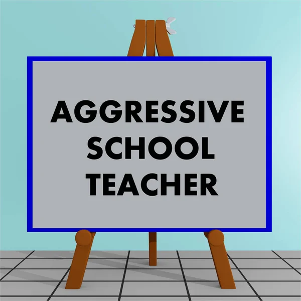 Agresivní škole učitel koncept — Stock fotografie
