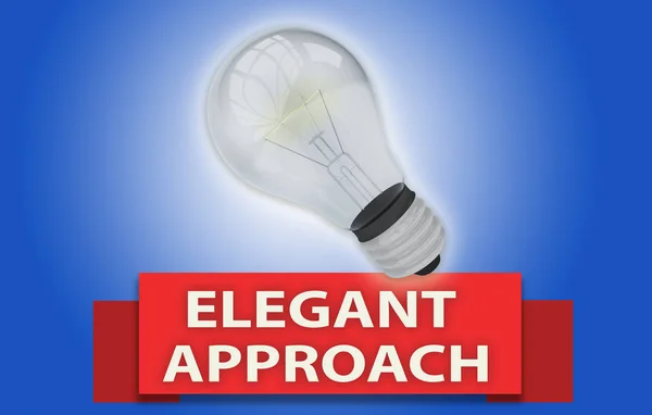 ELEGANT APPROACH concept with banner and light bulb — Stock Photo, Image