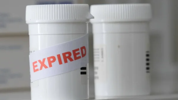 Plastic jars with expired medicines