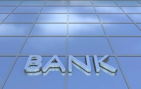 Bank sign at office building — Stock Photo, Image