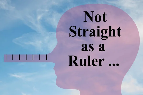 Not Straight as a Ruler concept — Stock Photo, Image