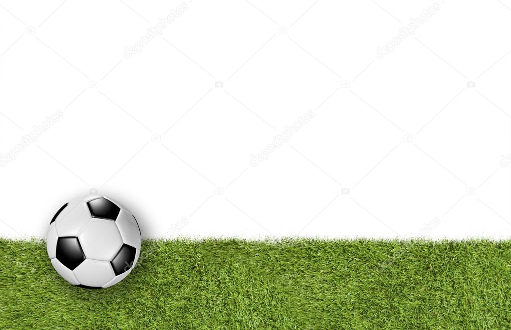 Soccer field lower third on white background