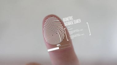 Fingerfingerprint kimlik var fingert görünümünü yakından ile erişimi için