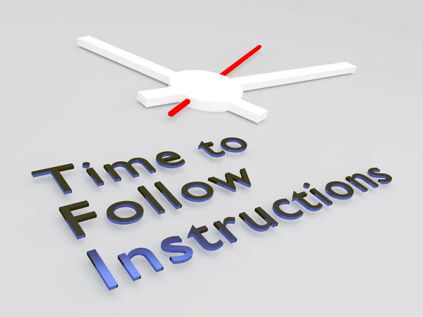 Tiempo para seguir el concepto de instrucciones — Foto de Stock