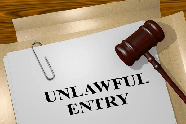 Unlawful Entry - legal concept — Stock Photo, Image