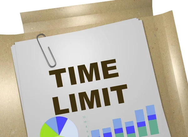 3D illustration of TIME LIMIT title on business document