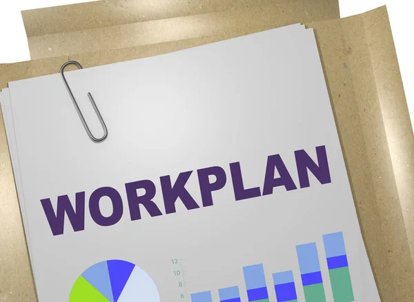 Ilustración Del Título Workplan Documento Empresarial —  Fotos de Stock