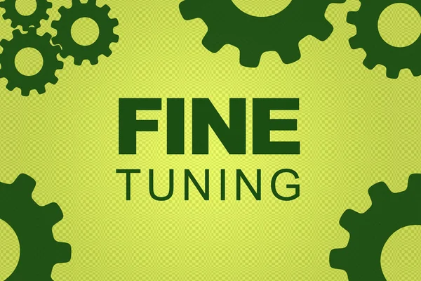 Fine Tuning Teken Concept Illustratie Met Groene Gear Wheel Cijfers — Stockfoto