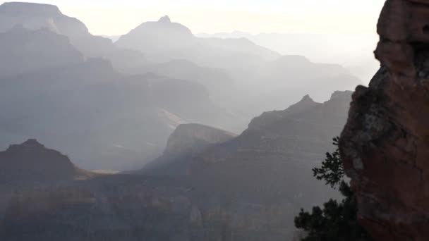 Ooh Aah Pointview Bij Grand Canyon Tijdens Zonsopgang — Stockvideo