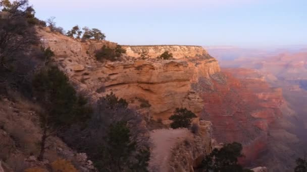 Grand Canyon Voor Zonsopgang Vanuit Oogpunt Van South Rim — Stockvideo