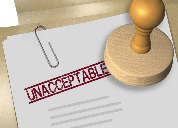 UNACCEPTABLE - approval concept — Stock Photo, Image