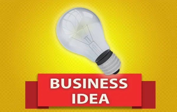 BUSINESS IDEA concept with banner and light bulb — Stock Photo, Image
