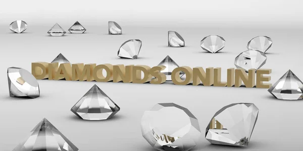 Gyémánt online arany cím — Stock Fotó