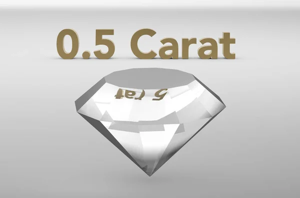 Illustration 3D du demi carat diamant — Photo