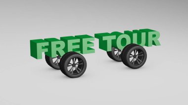Ücretsiz tur kavramı 3D çizimi
