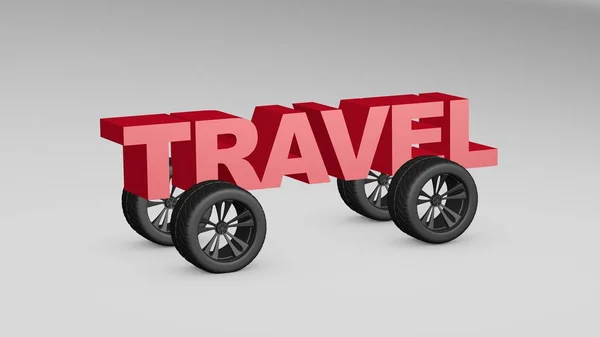 3D ілюстрація слова travel — стокове фото