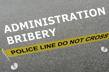 Yönetim rüşvet başlık bir polis arenada yere 3D çizimi