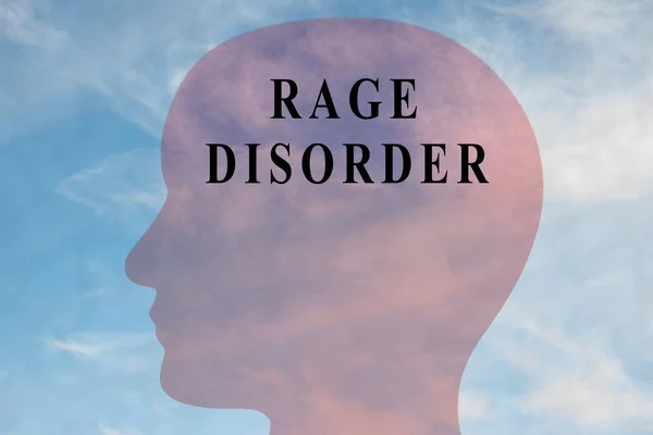 Ilustrasi Render Dari Judul Rage Disorder Pada Siluet Kepala Dengan — Stok Foto