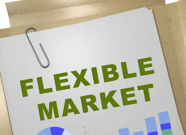 Illustration Flexibla Marknaden Titel Affärsdokumentet — Stockfoto