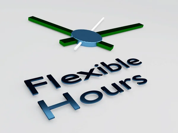 Illustration Des Titels Flexible Hours Mit Einer Uhr Als Hintergrund — Stockfoto