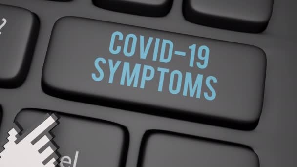 Covid Symptoms Online Informationskonzept Mit Renderillustration Animation — Stockvideo