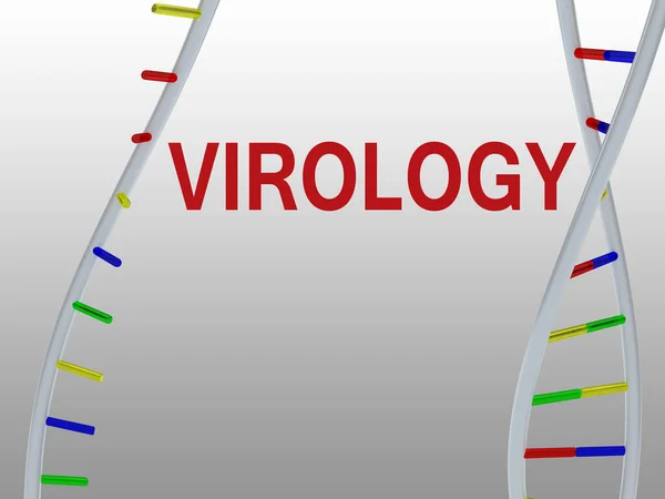 Ilustración Del Script Virology Con Hélice Simple Doble Hélice Aisladas — Foto de Stock
