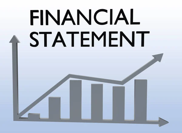 Illustration Finansiell Statement Ovanför Stapeldiagram — Stockfoto