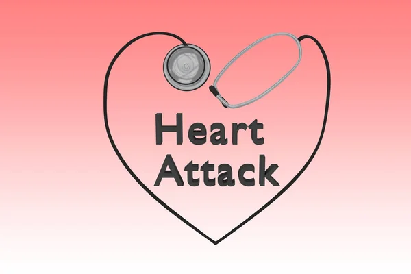 Illustrazione Del Titolo Heart Attack All Interno Una Silhoulette Del — Foto Stock