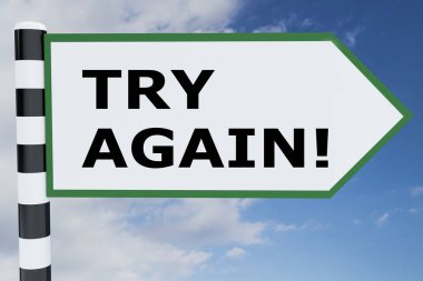 3 Boyutlu Deneme Tekrar! yol işaretindeki betik