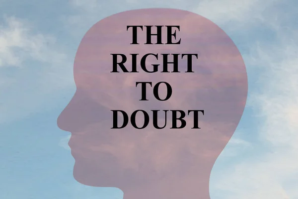 Vertaal Illustratie Van Het Recht Doubt Titel Hoofd Silhouet Met — Stockfoto