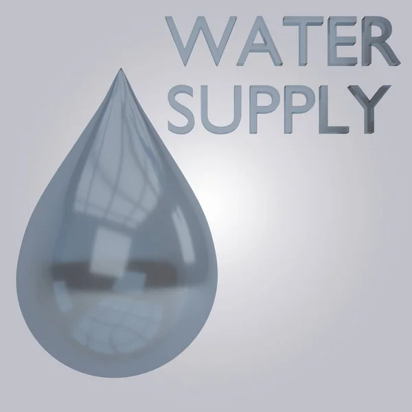 Иллюстрация Названия Воды Supply Каплей Воды — стоковое фото