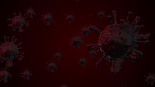 Bakterienzellvirus Coronavirus Covid Das Mit Anderen Partikeln Umherschwimmt Hintergrund Animation — Stockvideo