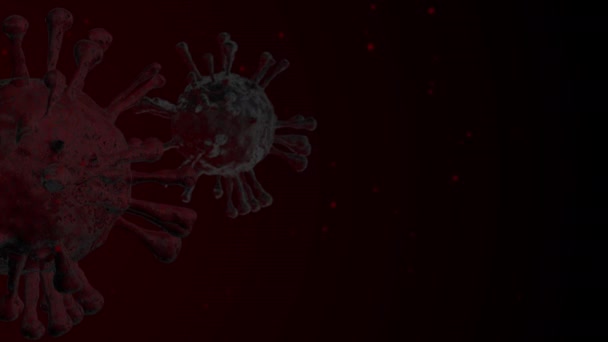 Coronavirus Células Bacterianas Covid Flotando Alrededor Con Otras Partículas Fondo — Vídeo de stock