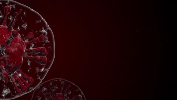 Close Coronavírus Vírus Células Bacterianas Covid Bolha Flutuando Com Outras — Vídeo de Stock