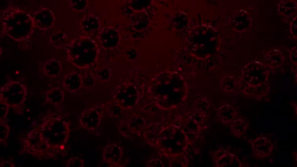 Animazione Diffusione Virus Cellulare Batteri Galleggianti Intorno Con Altre Particelle — Video Stock