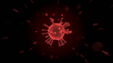 Arkaplan Corona Virüsü (COVID-19) 3D görüntüleme. Kırmızı bakteri