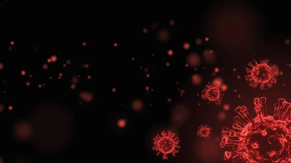 Antecedentes Corona Virus Covid Rendering Bacteria Roja Célula Biológica Con — Foto de Stock