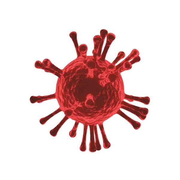 Antecedentes Corona Virus Covid Rendering Bacteria Roja Sobre Fondo Blanco — Foto de Stock