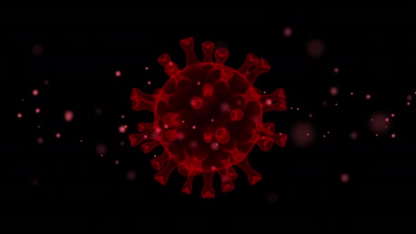 Coronavirus Covid Movimiento Luz Bokeh Roja Glóbulos Rojos Fondo Del — Vídeo de stock