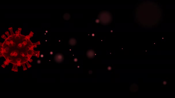 Hintergrund Corona Virus Covid Rendering Rotes Bakterium Biologische Zelle — Stockvideo