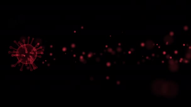 Background Corona Virus Covid Rendering Red Bacterium Biological Cell — Stock Video
